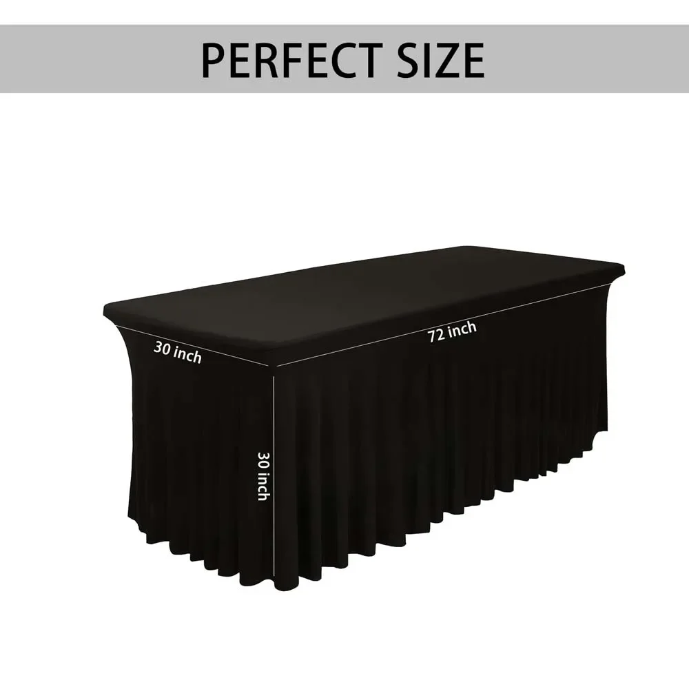 Tafelkleed Rok Rechthoek Tafels Rokken Polyester Hoes Tafelkleed voor 1,80 meter met rok Feest Bruiloften Decor
