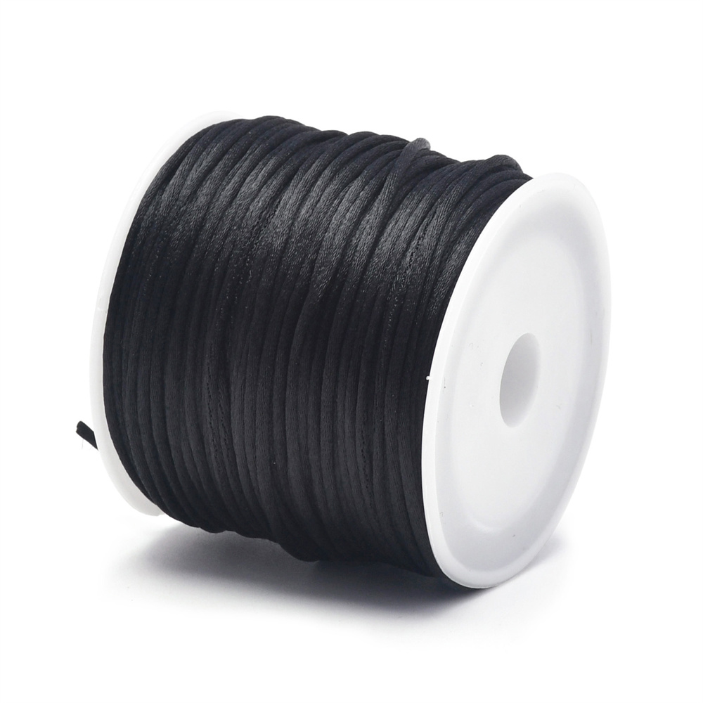 Cordón de cola de rata satinada para manualidades de 1,5 mm de nailon para nudo chino, macramé, adornos, fabricación de joyas, 24 yardas