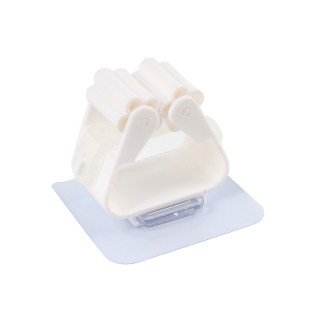 Adhesive Multi-Purpose Hooks Wall Mounted Mop Organizer Holder RackBrush Broom Hanger Hook Kitchen Bathroom Strong Hooks: B-white-6X6cm
