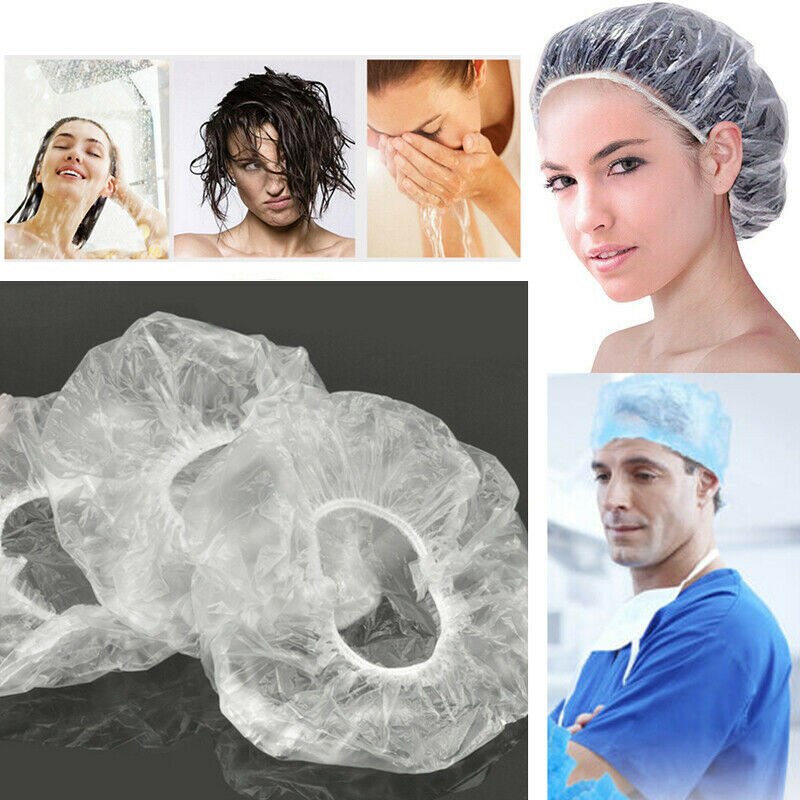 100x Disposable Caps Hair Nets Beauty Salon Spa Head Cover Hats Mop Hygiene