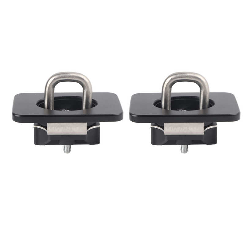 Bull Ring Flush Truck Bed Tie Downs for Trucks: black