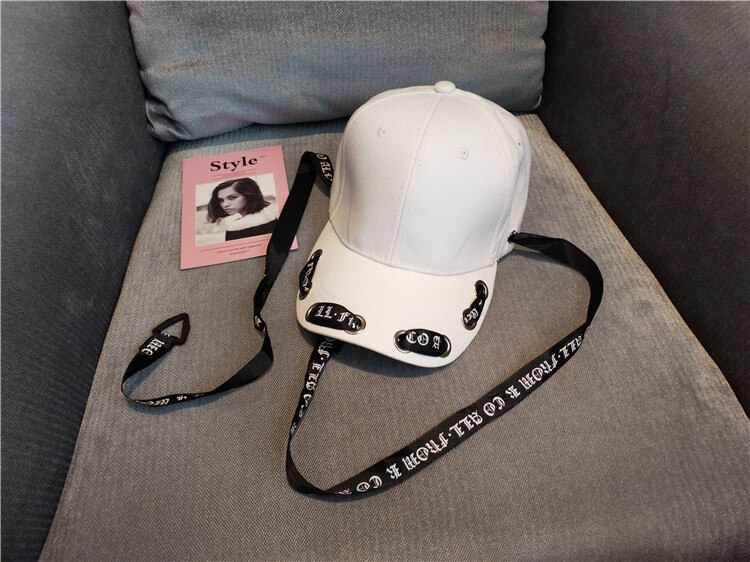 Kvinners #39 hopp baseball caps britisk punk stilig langt belte bokstav snapbacks lue dans caps