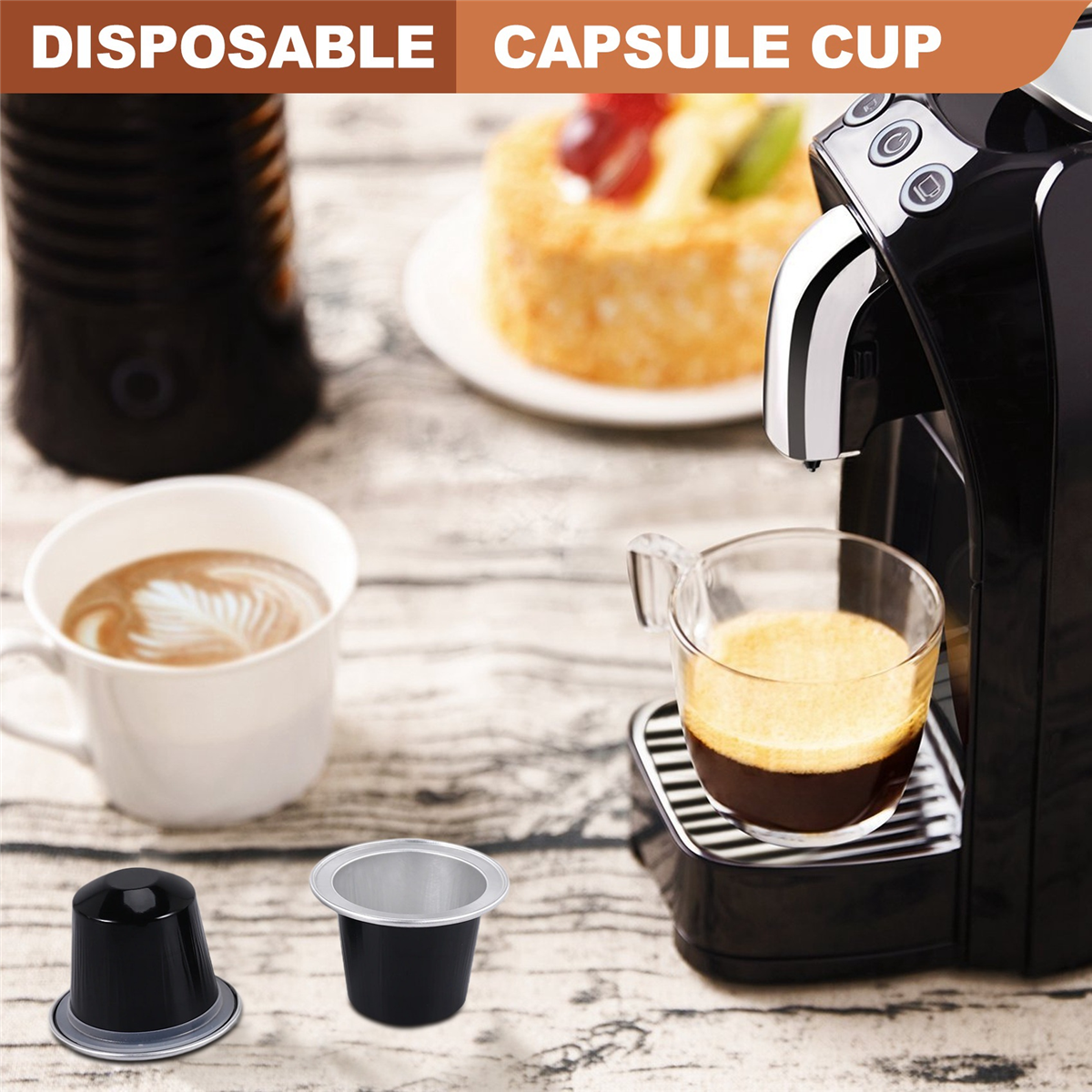 50Sets Navulbare Koffiecapsules Cup Wegwerp Koffiecapsules Verpakking Cafe Benodigdheden Voor Nespresso Zwart