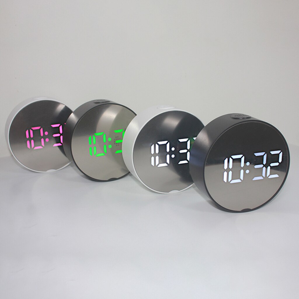 Led Digitale Wekker Batterij Operated Of Usb Lader Poort Voor Slaapkamer/Muur/Travel Met Alarm, kalender En Spiegel Functie