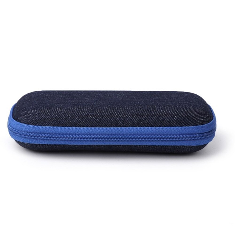 Estuche rígido de madera de para gafas de lectura, estuche para gafas de sol de cuero PU para hombres y mujeres: Azul