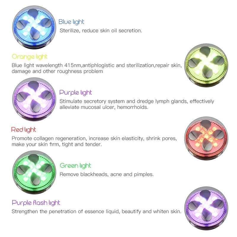 RF Radio Cold Eye Facial Multifunction 5 in 1 LED Photon Skin Care Device Face Skin EMS Mesotherapy Massager