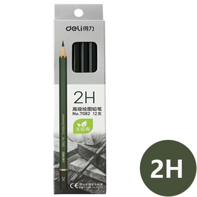 Deli 2h-8b Set Tekening Schetsen Potlood Zacht Veilig Niet Giftig Standaard Potloden Professionele Kantoor School Potlood: 2H