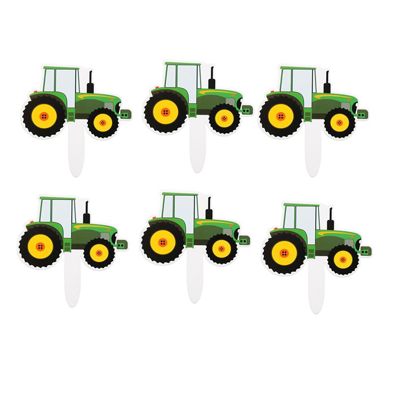 42Pcs Cake Topper Duurzaam Groen Tractor Leuke Taart Insert Feestartikelen Cake Topper Voor Kids Birthday Party Decor