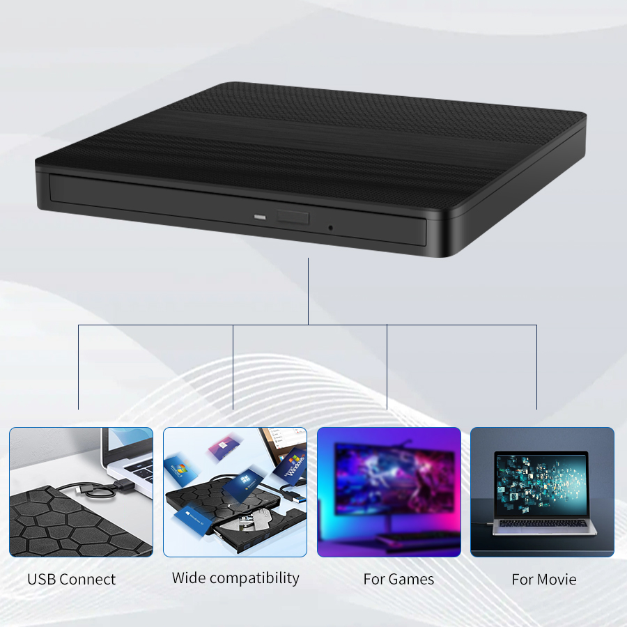 2in1 Typ C & USB 3,0 Schlanke Externe DVD VCD CD Schreiber Schlanke Optische Laufwerk Brenner Leser Player tablett Typ Tragbare Für PC Laptop