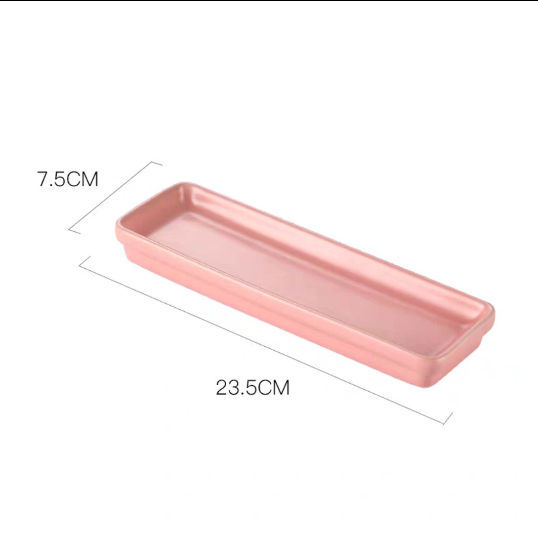 Ceramic Storage Tray Rectangle Fruit Salad Dessert Plate Dinnerware Nordic Snack Storage Tray Kitchenware Organization Container: 2