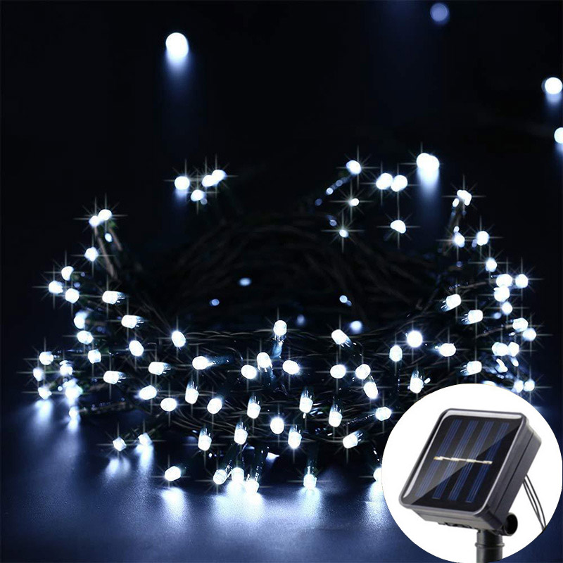 Op zonne-energie werkende slingerverlichting met 5/7/12/22m led's en 8 standen, ideaal voor buiten, tuin, kerst, bruiloft, feest en slingerdecoratie.: Veranderlijk / 16-20w