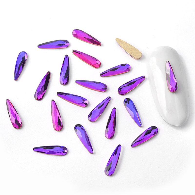 10 Uds. Crystal AB colorida gota de agua arte de uñas diamantes de imitación súper brillante 3D uñas arte en las uñas con piedras decoración gemas DIY manicura: 1152