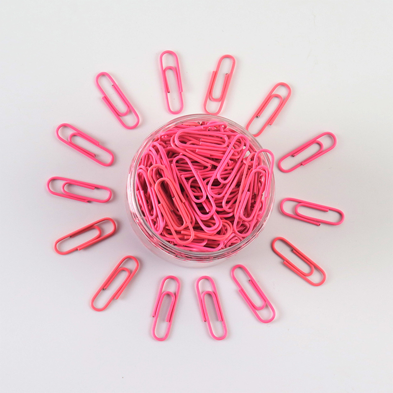 200pcs 28mm Colored Metal Paper Clip Bookmark Office Stationery Cartoon Anti Rust Pin Return Type Needle