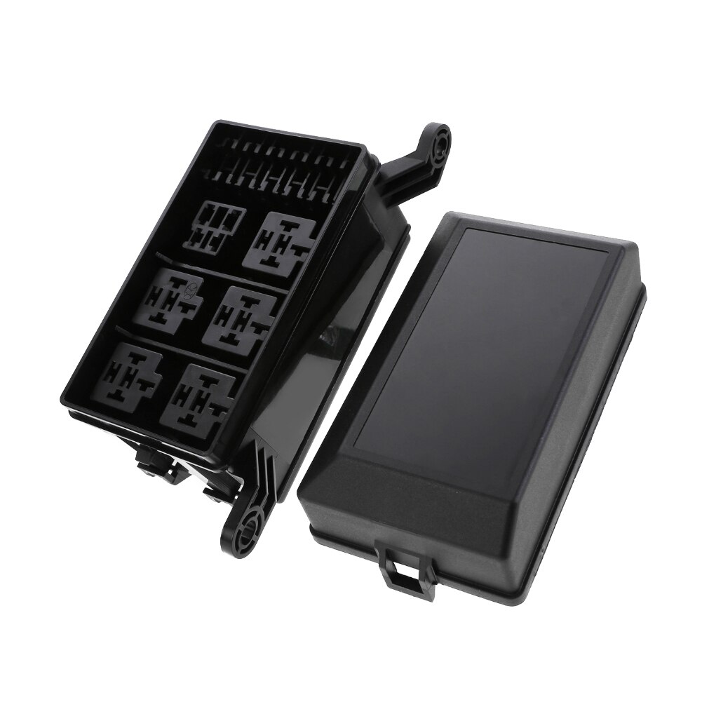 Universal Automotive Fuse Relay Holder 12-Slot Relay Box 6Relays 6 ATC/ATO Fuses