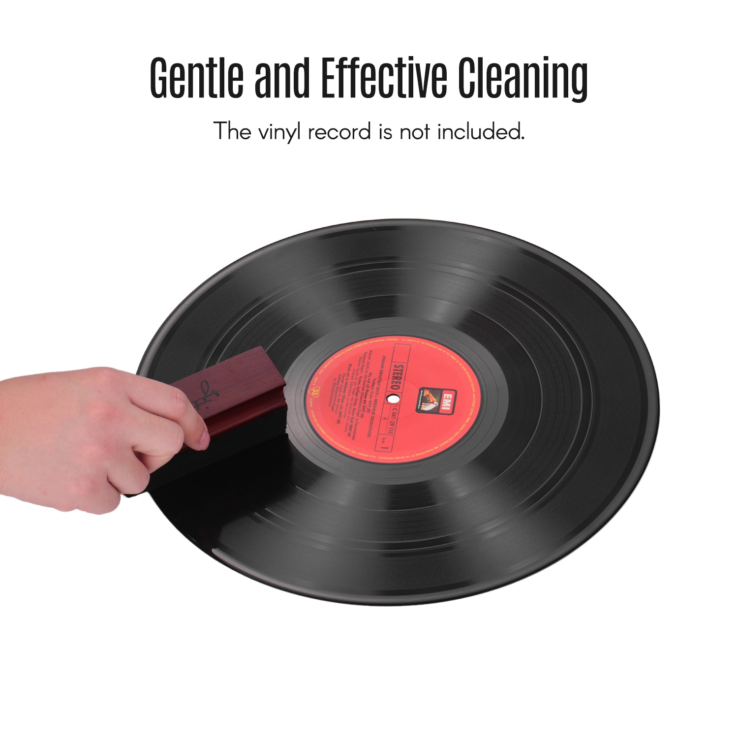 Limpiador de discos de vinilo, cepillo de limpieza de terciopelo suave con mango de madera, suministros de limpieza, herramientas