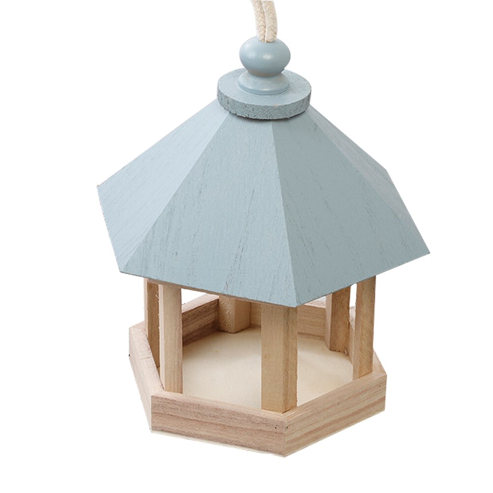 Wooden House Bird Feeder Hanging Feeding Station Hollow Bird Feeder For Garden Bird House