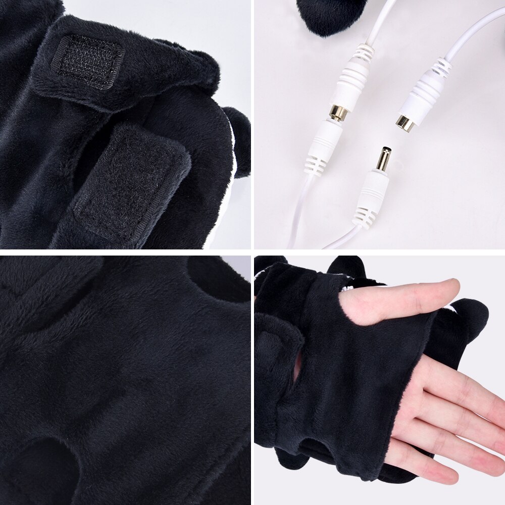 1 par vinter usb elektriske varmehandsker varmere opvarmede handsker sjove handsker vinter hænder varmere til kontoret