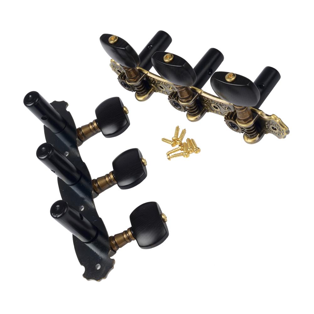 Mécaniques de guitare alice en alliage de zinc et bronze, accessoires de guitare fabriqués à la main, boutons imitation ébène, chevilles d'accordage, clé aos -022 v 3p