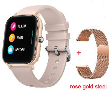 P8 Smart Watch Android Heart rate Blood Pressure Smartwatch Fitness Bracelet Sport Watches Men Women for IOS xiaomi huawei: gold rose steel