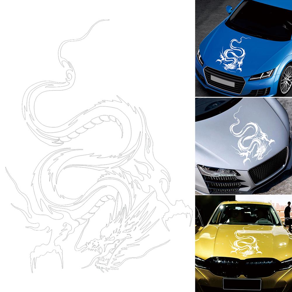 Universal Car Body Sticker Hood Dragon Pattern Waterproof Graphic Decal 48x35.5cm (Approx.) Fit for Most Cars carro CSV