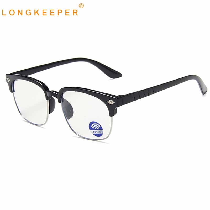 Longkeeper låve anti blått lys briller jenter takrenne trendy nagle firkantede briller låve anti-uv briller klare linse briller