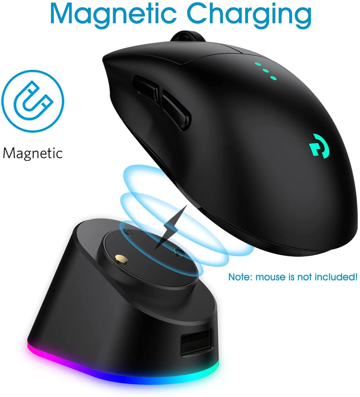 RGB Metal Lightspeed Mouse Charge Dock for Logitech Wireless Mouse G Pro X Superlight G502 G703 G903 Game Mice Magnetic Dock