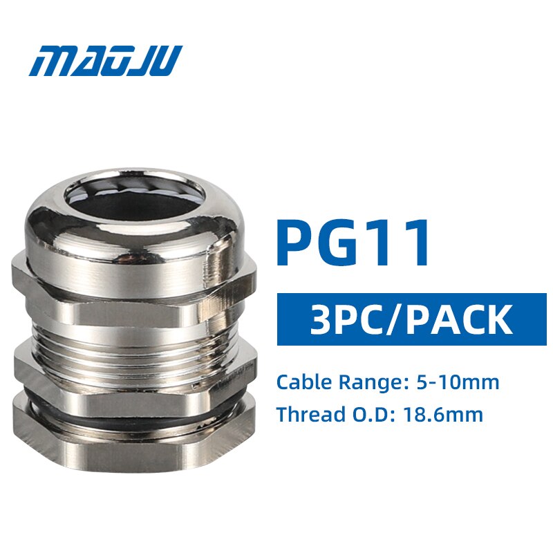 3 stk gratis forsendelse  pg7 pg11 pg9 pg13.5 messing kabelforskruninger metal trækaflastning ledning greb kabel ledningsindgang  pg16 pg19 10 stk pakke: Pg11- 3 stk