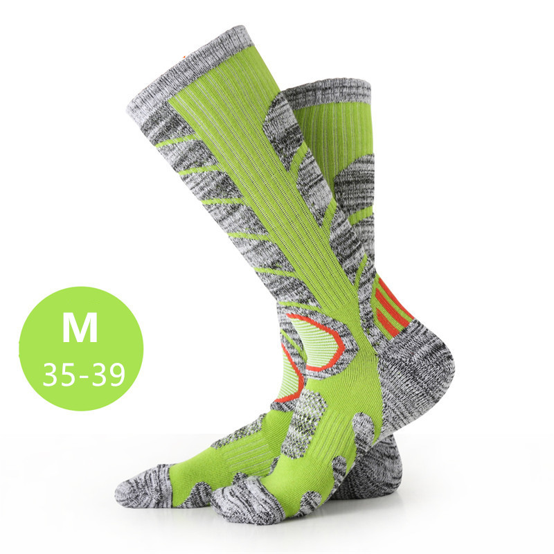 Meias de esqui ao ar livre quente absorvente de umidade quente joelho alta sportsocks esqui snowboard ferramentas: green