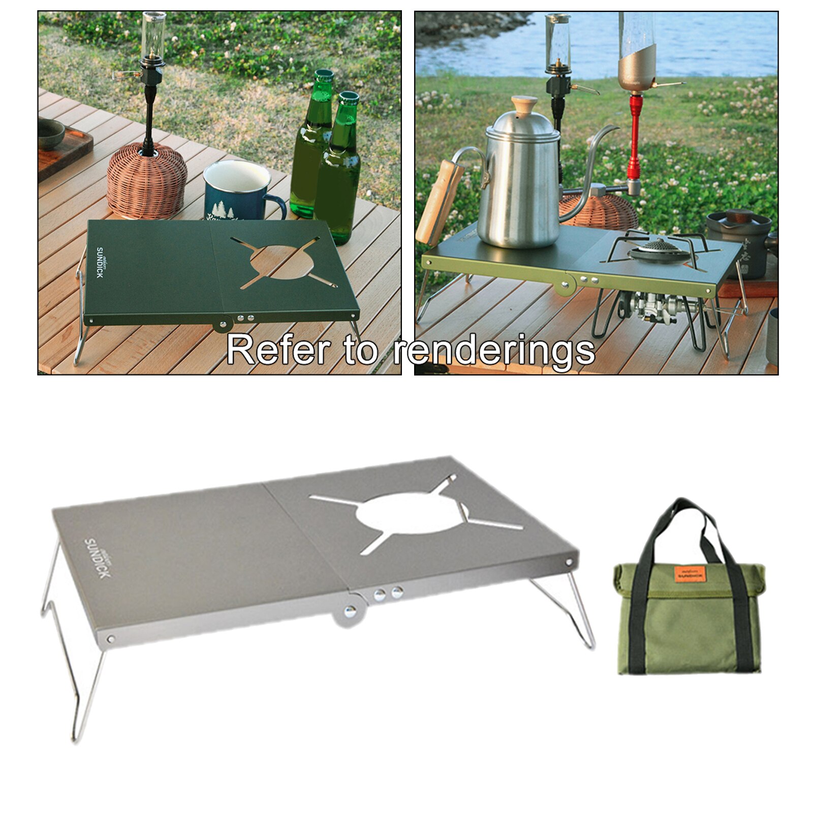 Outdoor Camping Split Burner Cooker Stand Bracket BBQ Desk Backpacking RV