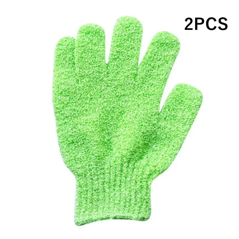 Guantes exfoliantes, esponja de baño para el cuerpo, eliminador de piel muerta, cepillo de ducha para baño, masajeador, exfoliante, baño mágico, 2 uds.: Rojo