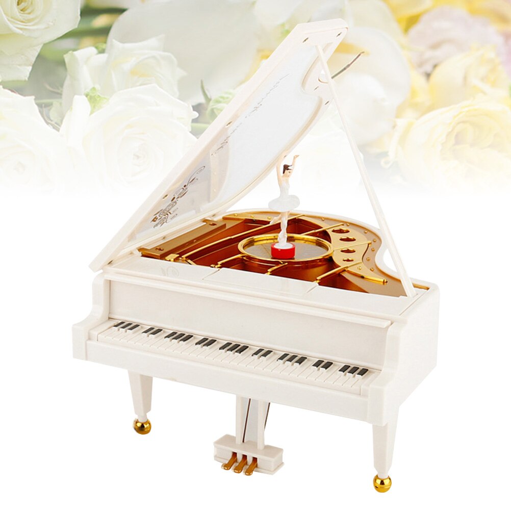 1pc Home Decor Home Decoration Music Box Resin Ballet Dancer Piano Classical Music Box Melody Box Desktop Adornment