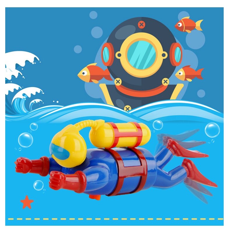 Wind-Up Diver Doll Toy Water Playing Diver Summer Swimming Pool Diving Bathing Toys