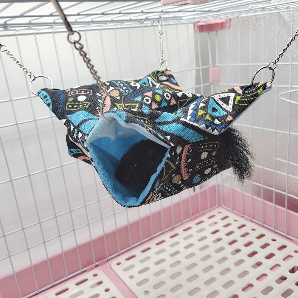 Hamac Pour Rats Petit Animal De Compagnie Double Toile Été Hamac Chaîne Anti-Morsure Sac De Couchage Pour Hamster Volant Écureuil Rat Maisons: Graphics / 20x20cm
