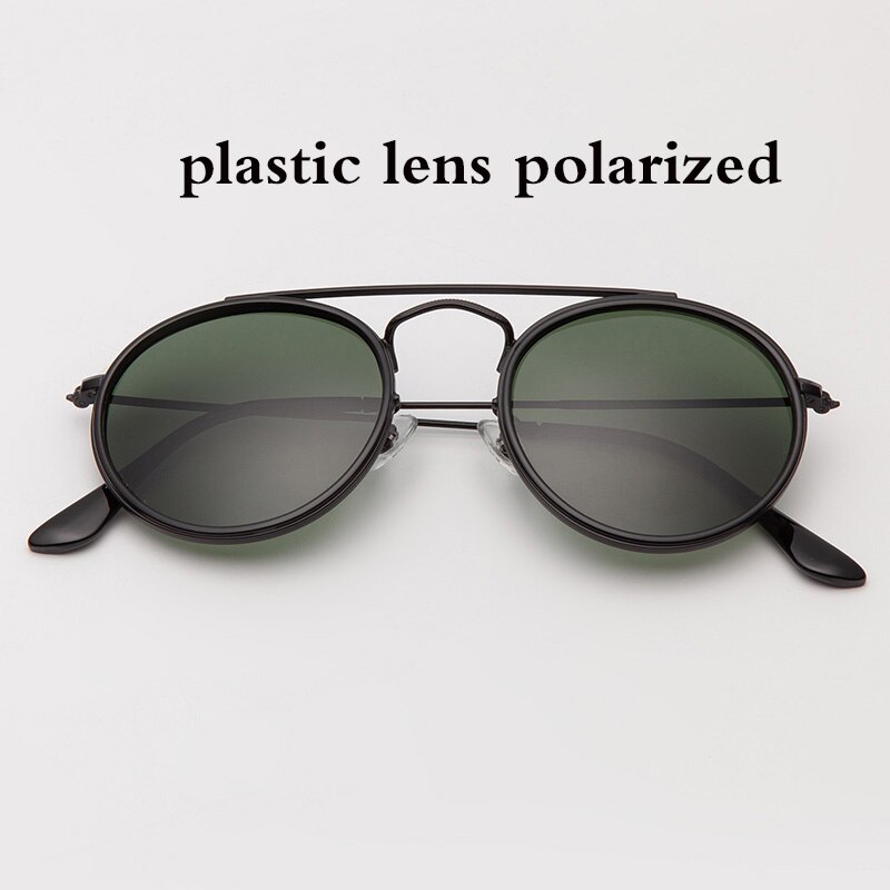 3647 Round double bridge sunglasses polarized men women 51mm mirror gradient glass lens TAC glasses sol gafas occhiali UV400: black g15 p
