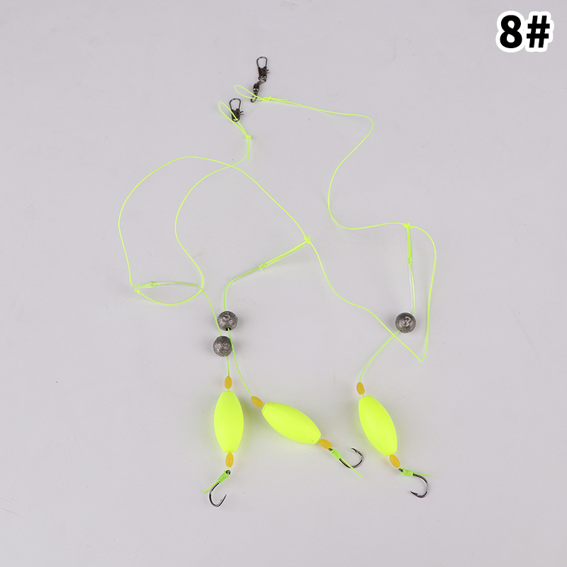 1 Set Size3#-14# Pesca Carp Rigs Fishing Lure Three Hook Fishing Hair Rigs Hook Suspension Anti Bottom Carp Fishing Hook: Blue