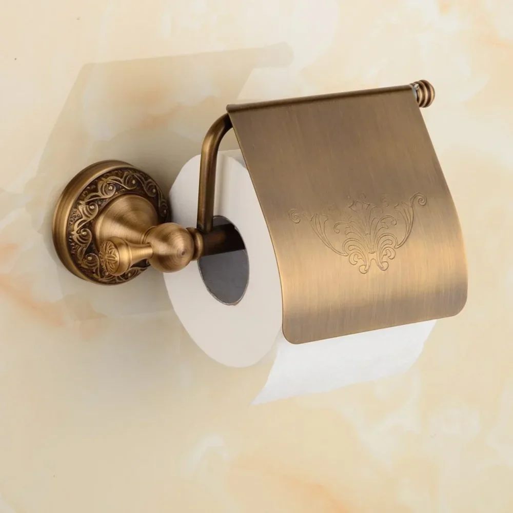 Baño hogar bronce antiguo montado rollo estante dispensador accesorios soporte de pañuelos portarrollos de papel higiénico pared
