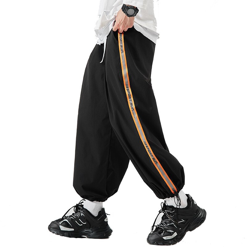 Ankellange sorte joggingbukser streetwear forår efterår hip hop haremsbukser herre afslappet koreanske oversize joggerbukser