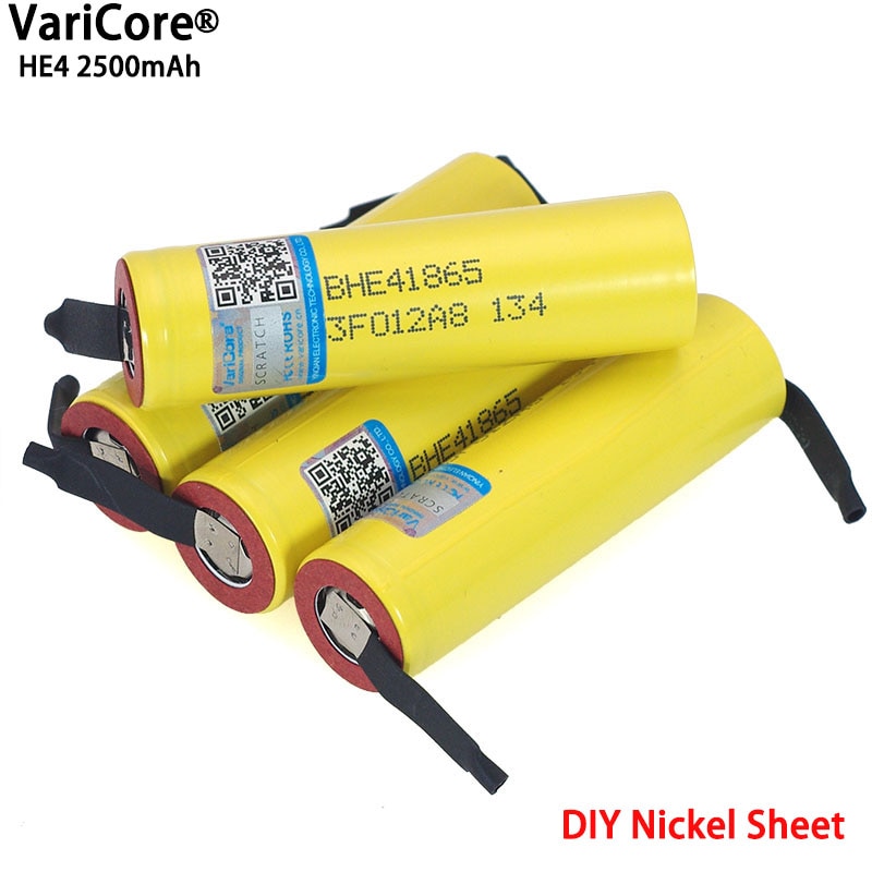 Varicore Originele HE4 2500 Mah Li-Ion Batterij 18650 3.7V Oplaadbare Batterijen Max 20A,35A Ontlading + Nikkel Vel