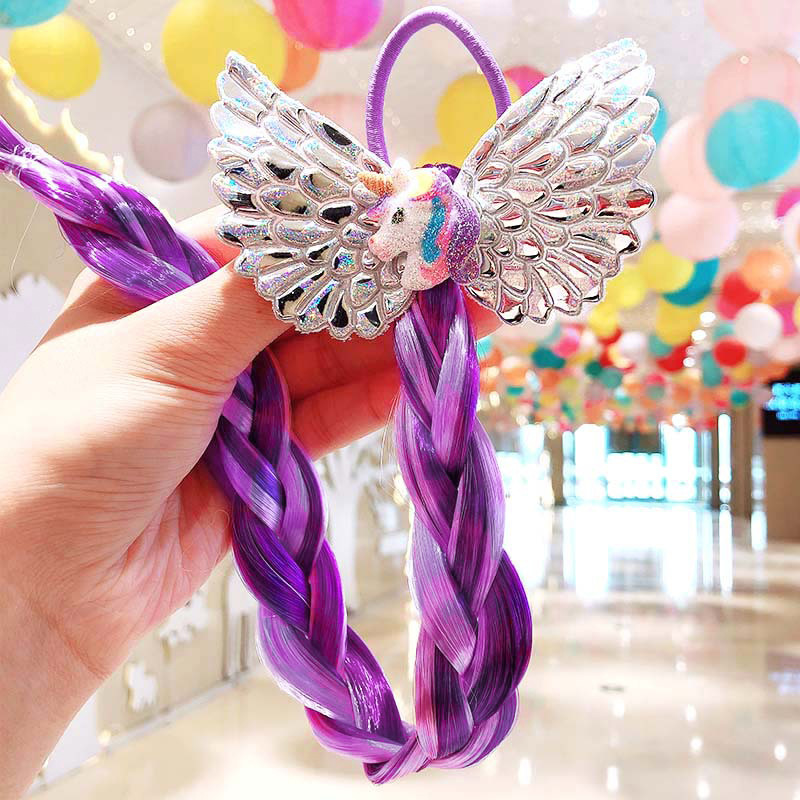 Haargummis mit einhorn-motiv für mädchen, süße bunte proücken, pferdeschwänze, prinzessinnen-haarschmuck, haaraccessoires für freundlicher: 1 schleifen-einhorn