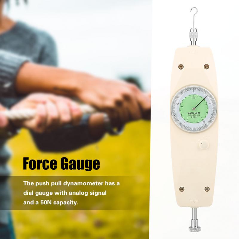 NK-50 50N Analog Dynamometer Force Measuring Instrument Tester Push Pull Force Gauge Meter