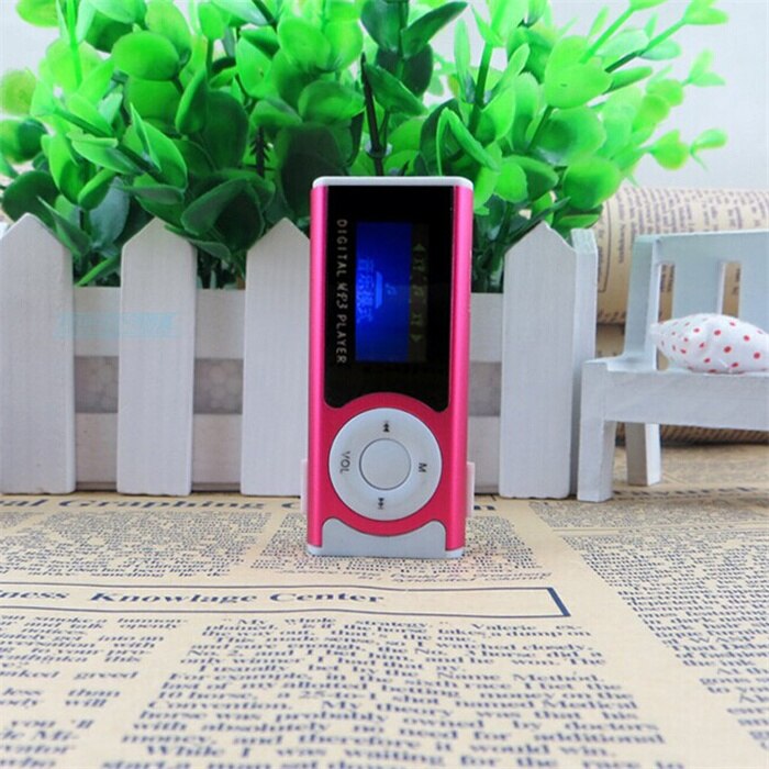 Shiny Mini USB Clip LCD Screen MP3 Media Player Support 16GB Externa Micro SD For MP3/WMA Compact And Stylish MP3 Player: Pink