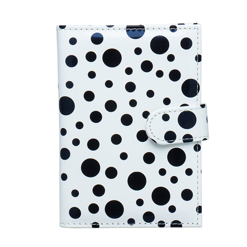 Zoukane Zwart Dot Pu Leer Paspoort Cover Gesp Paspoort Case Ticket Id Houder Paspoort Portemonnee Clip ZSPC51: White