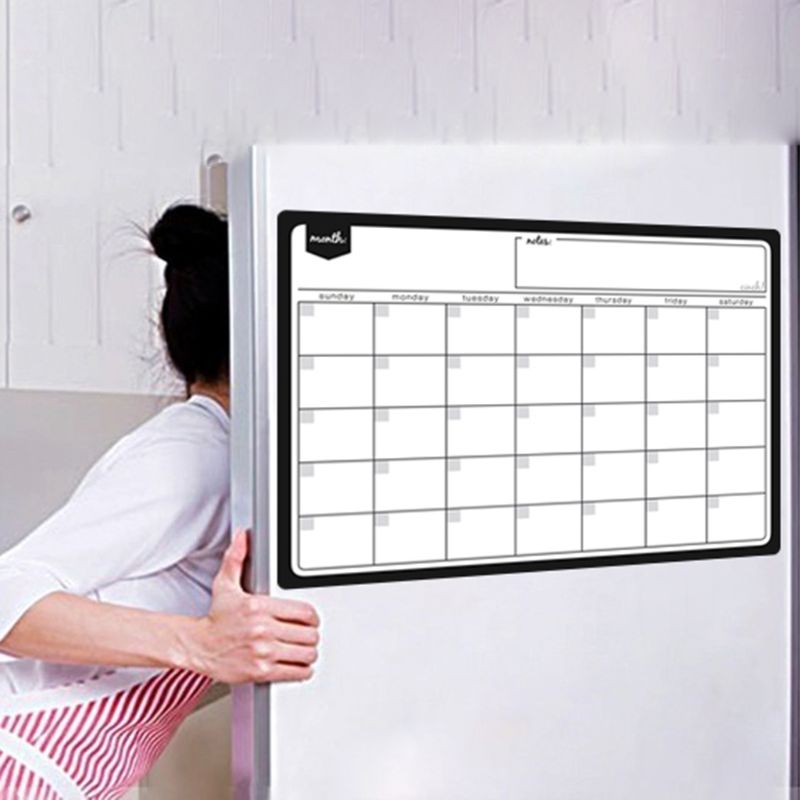 A3 månedlige planner magnetiske tavle køleskabsmagneter tegning besked påmindelse pad