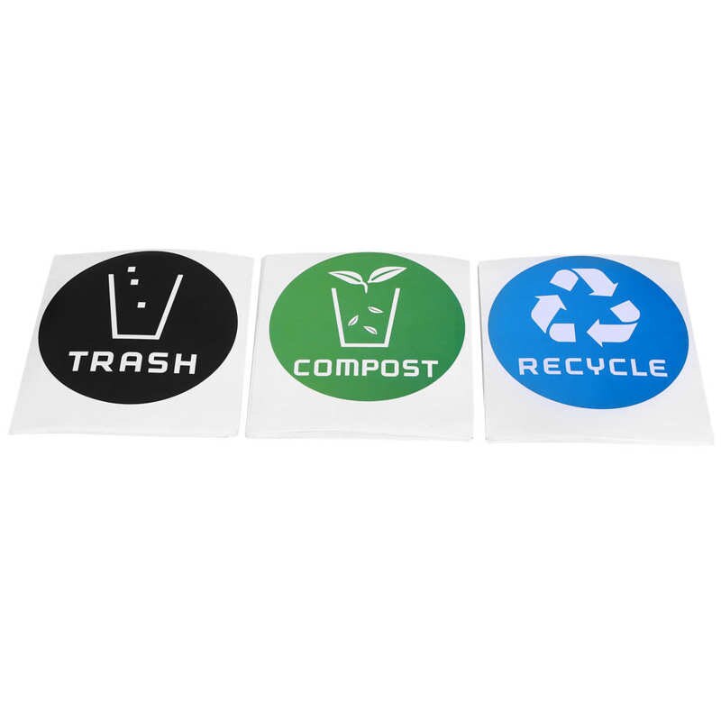 Sign Decal /Set Compost Sticker Decal Recycle Sticker for Trash Cans