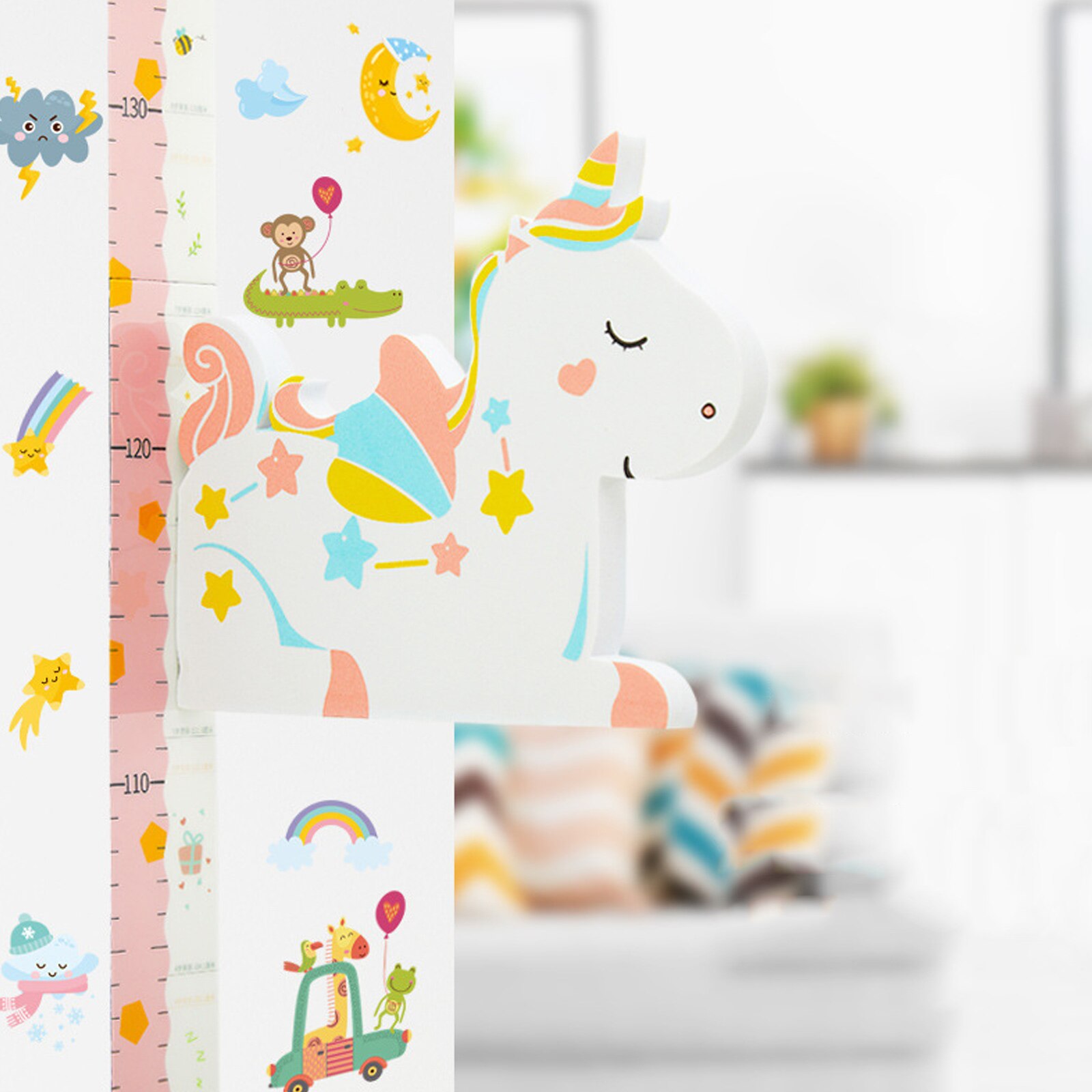 1 Set of Kids Growth Height Chart Kids Height Measuring Sticker Decorative Wall Sticker