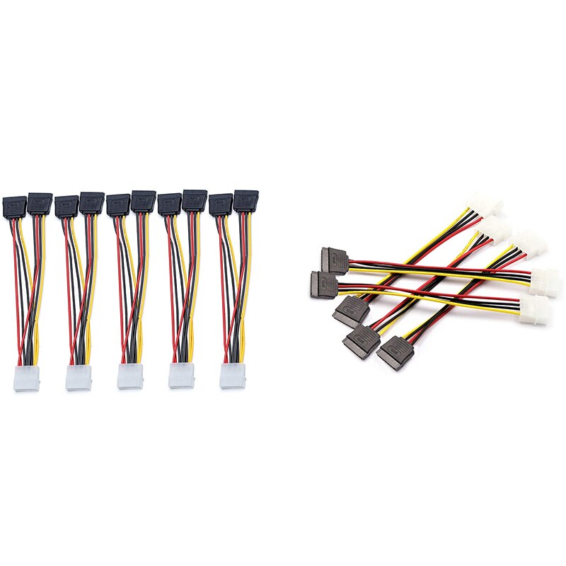 5Pcs 4 Pin Molex Naar Sata Power Cable Adapter Voor Ide 8 Inches