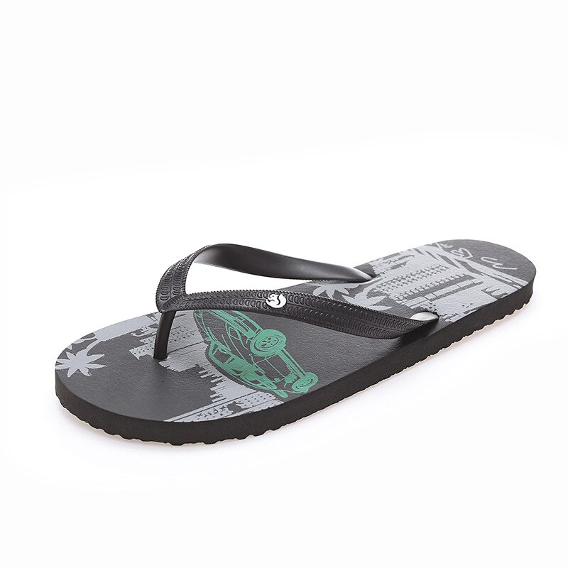 Chanclas de verano a la antideslizantes para Hombre, zapatillas negras de cocotero, zapatos de playa informales transpirables para exteriores, Sandalias para Hombre