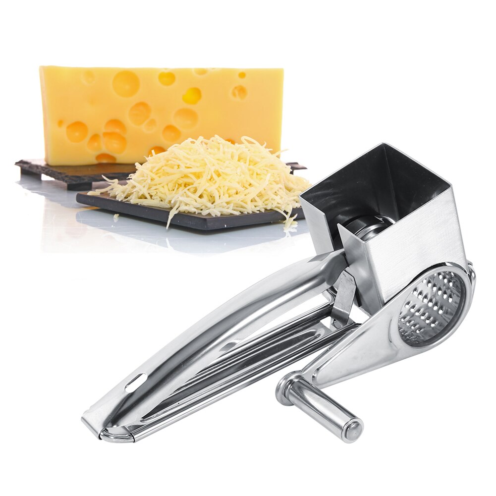 Brand Durable Multifunctional Kitchen Craft Rotation Stainless Steel Cheese Grater 1 Drums Slice Shred Tool
