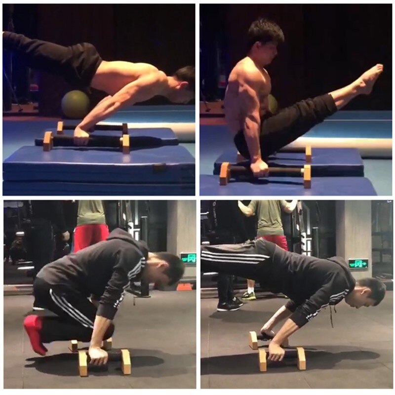 Tabla de flexiones de madera para hombre y mujer, barras de soporte de entrenamiento para Fitness, culturismo, equipos deportivos para el hogar