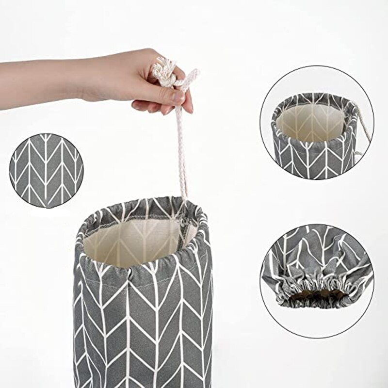 3 Pockets Cute Wall Sundry Cotton Line Hanging Organizer Bag Multi-Layer Holder Makeup Rack Jewelry Household Storage Bag